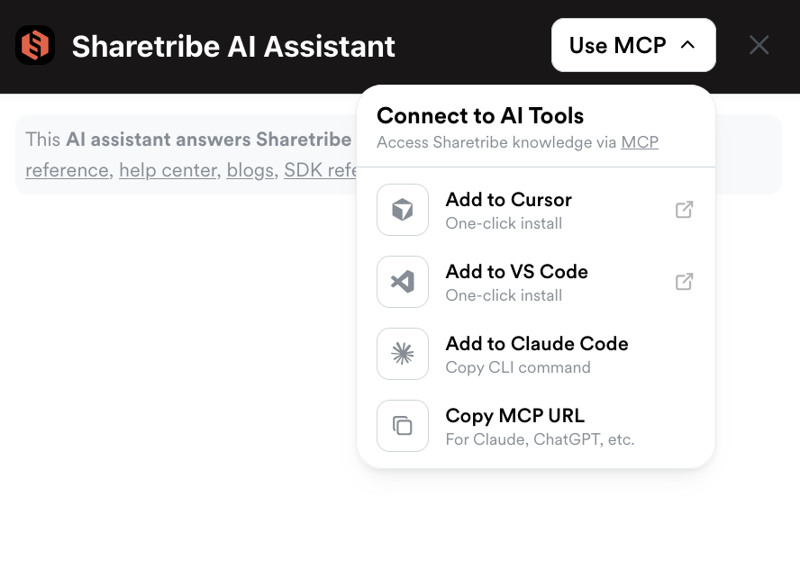 MCP setup shortcuts
